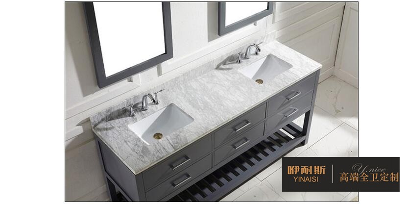 方案3：雙人浴室柜+2個(gè)鏡子